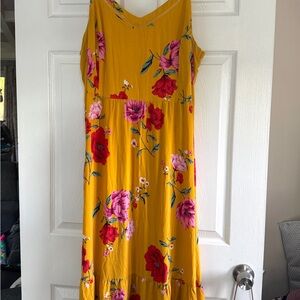 Old Navy Floral Yellow Cami Dress